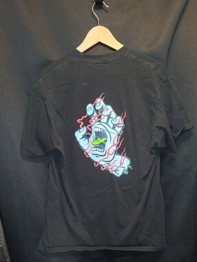 Santa Cruz Skateboards "Screaming Hand" Short Sleeve (Black) Men's Tee LARGE